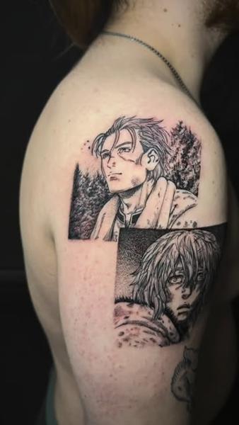 Anime manga characters tattoo by @angelo.oxblood