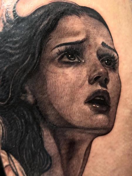 Realism realistic portrait tattoo by @aimeecornwelltattoo