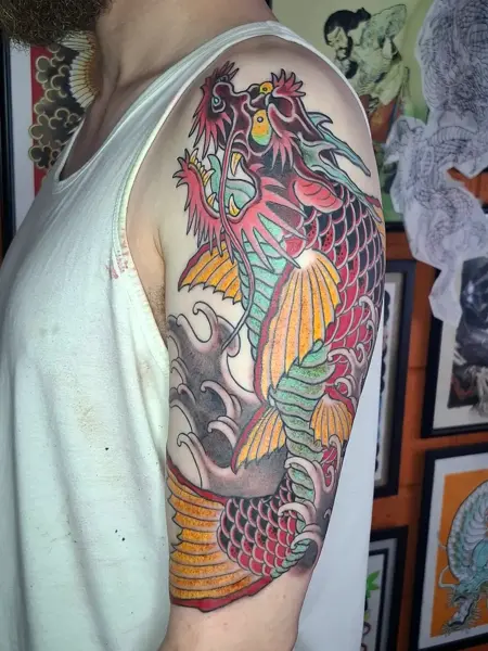 Japanese japanese dragon tattoo by @akhil.tattoo