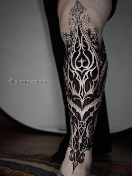 Ornamental ornamental design tattoo by @alenatattoos