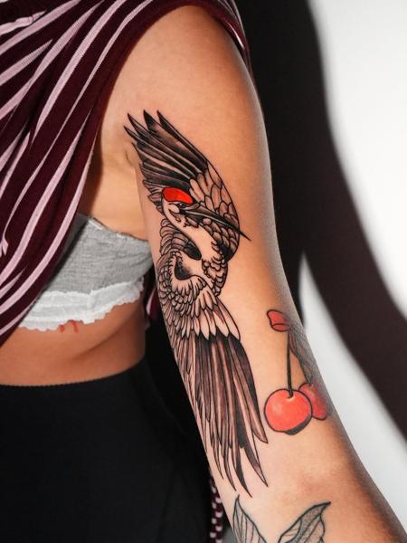 Japanese red-crowned crane tattoo by @christinis_inkaholic