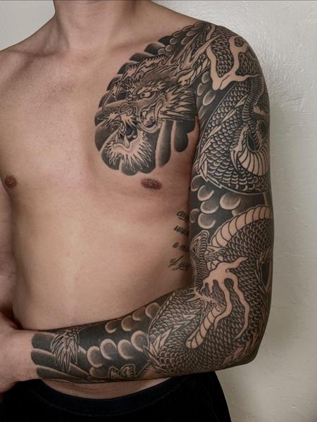 Japanese japanese dragon tattoo by @alex_the_tattooer