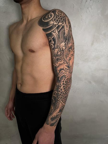 Japanese japanese dragon tattoo by @alex_the_tattooer