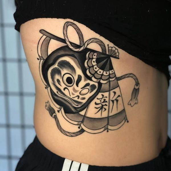 Japanese traditional japanese daruma tattoo by @alexnik_tt