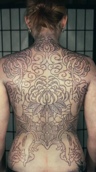 Ornamental ornamental floral hands tattoo by @alexnik_tt