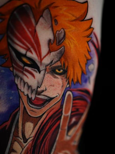 Anime masked anime character tattoo by @cappellini_ink