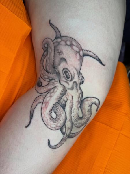 Realism octopus tattoo by @aliceneedstattoos