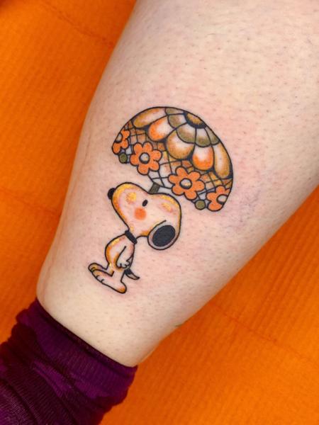 Anime character with umbrella tattoo by @aliceneedstattoos