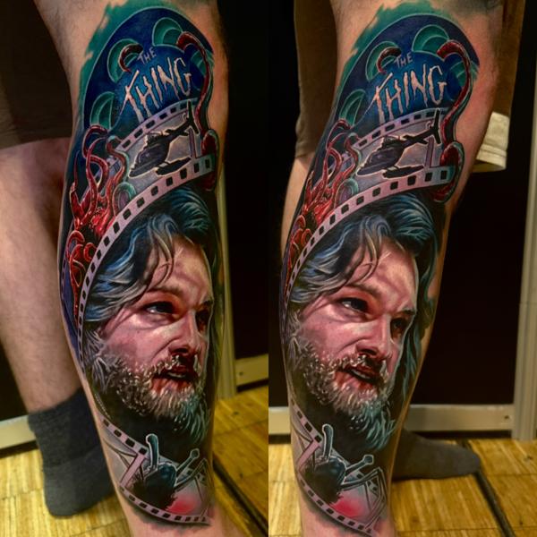 Realism horror portrait tattoo by @amyedwardstattoo