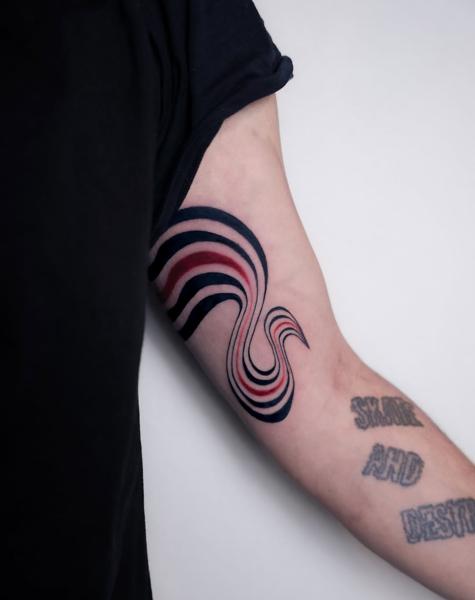 Abstract abstract wave tattoo by @nastya.tatts