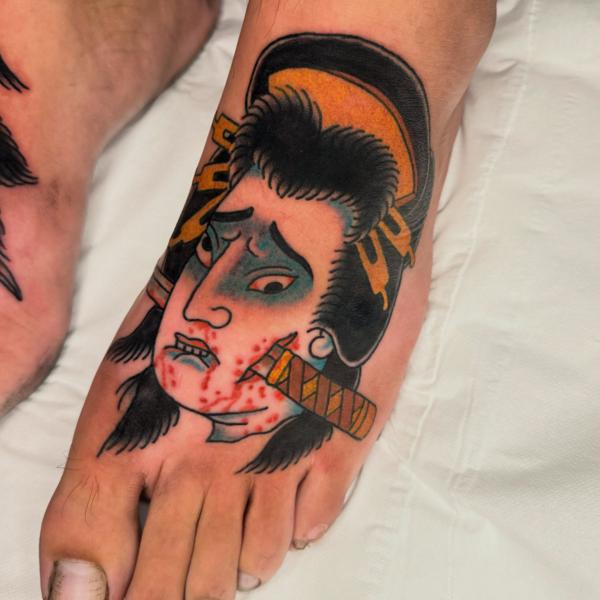 Traditional japanese portrait tattoo by @andreafurcitattoo