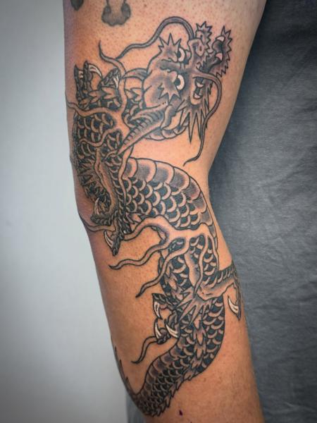 Japanese dragon tattoo by @andrew.bid