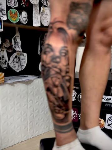 Realism abstract face tattoo by @anduen_la23