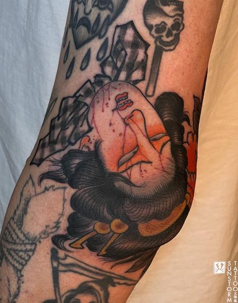 Japanese geisha portrait tattoo by @seventhswordtattoo