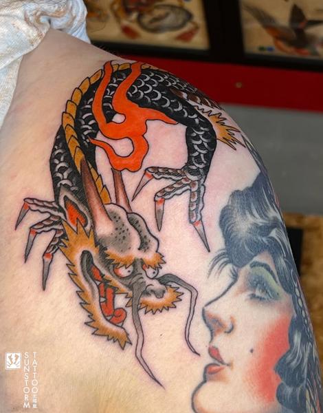 Japanese japanese dragon tattoo by @seventhswordtattoo