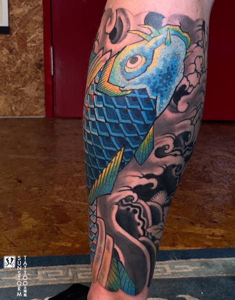 Japanese koi fish tattoo by @seventhswordtattoo
