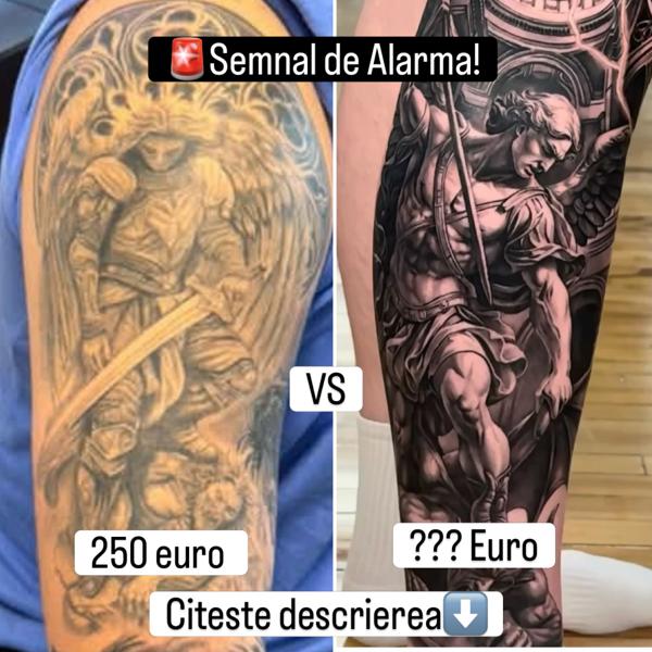 Realism angel warrior tattoo by @artgambler