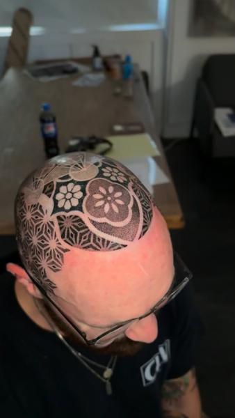 Geometric geometric floral tattoo by @astonreynolds