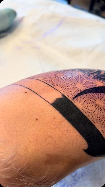 Blackwork geometric pattern tattoo by @astonreynolds