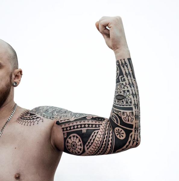 Tribal tribal patterns tattoo by @babakhintatau