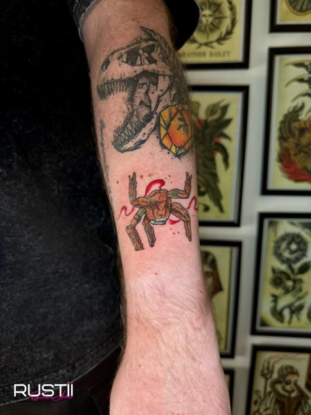 Traditional crab tattoo by @becky_does_tattoos