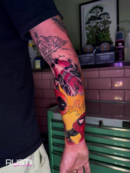 Comic comic characters tattoo by @becky_does_tattoos