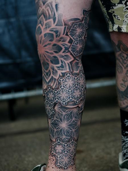 Geometric geometric mandala tattoo by @ben_h_tattoo