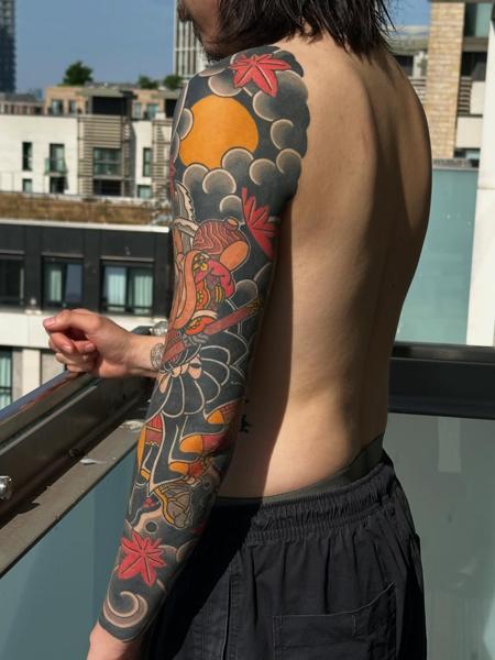 Japanese japanese warrior tattoo by @ben_jenkins_tattooing