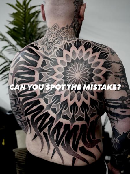 Blackwork geometric mandala tattoo by @bintt