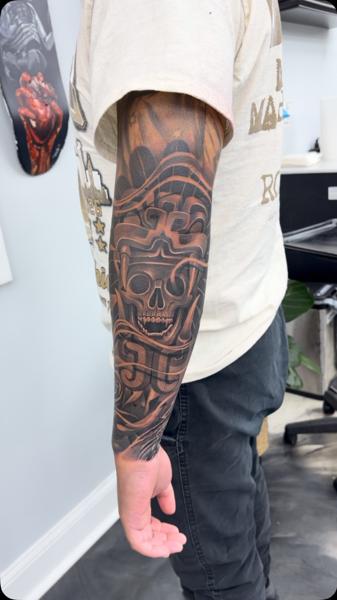 Tribal tribal skull tattoo by @bluedevilsink