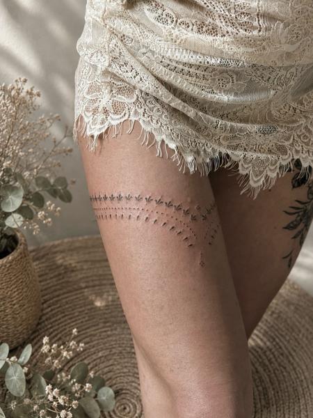 Fine Line ornamental pattern tattoo by @bohemian_tattoo