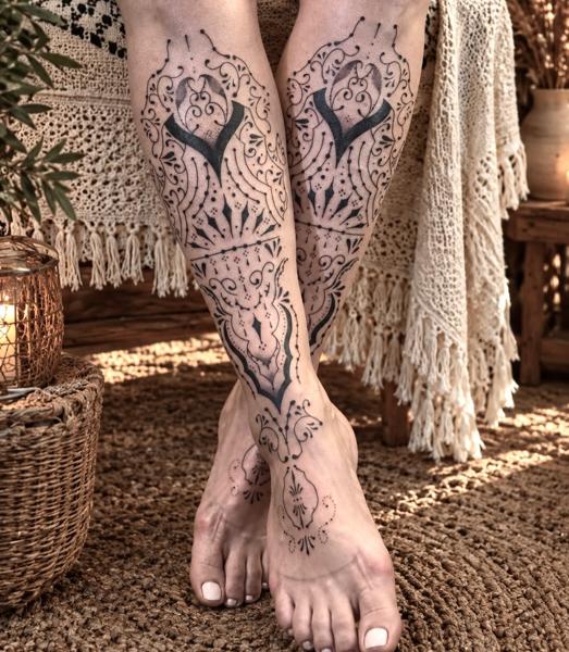 Ornamental ornamental pattern tattoo by @bohemian_tattoo