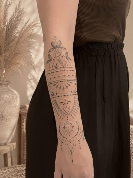 Ornamental ornamental design tattoo by @bohemian_tattoo