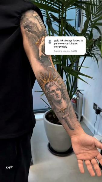 Realism sun god tattoo by @cagriesk