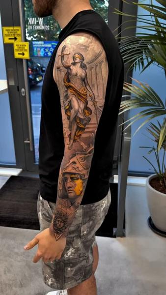 Realism lady justice tattoo by @cagriesk