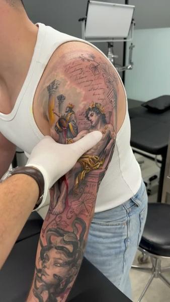 Realism mythological figures tattoo by @cagriesk