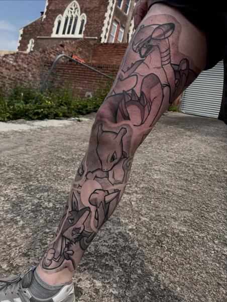 Anime pokemon characters tattoo by @pokeeboi
