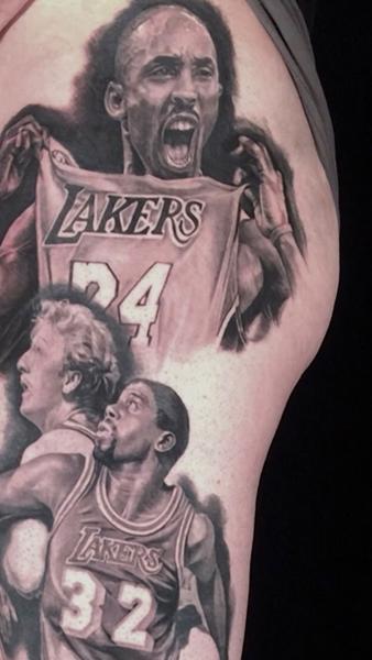 Realism basketball players tattoo by @carlostorresart