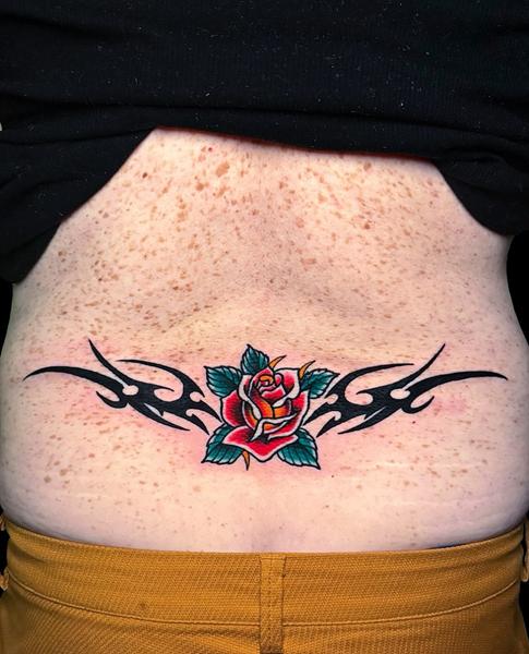 Tribal tribal rose tattoo by @carloszucato
