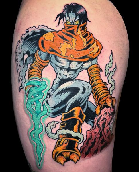 Illustrative mystical warrior tattoo by @carloszucato