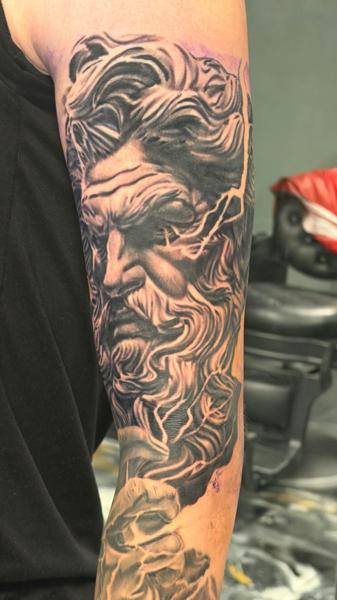 Realism greek god tattoo by @charlieinkmanrobbins