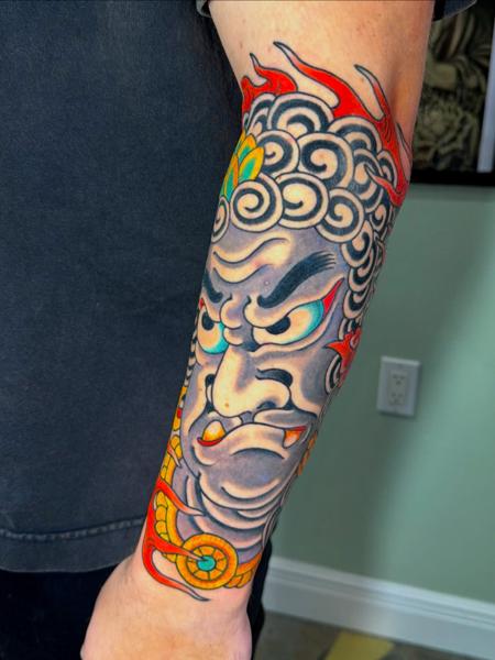 Japanese japanese mask tattoo by @chopper_ftw
