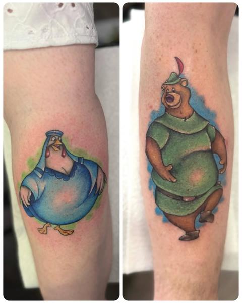 Anime cartoon characters tattoo by @chrishatchtattoo