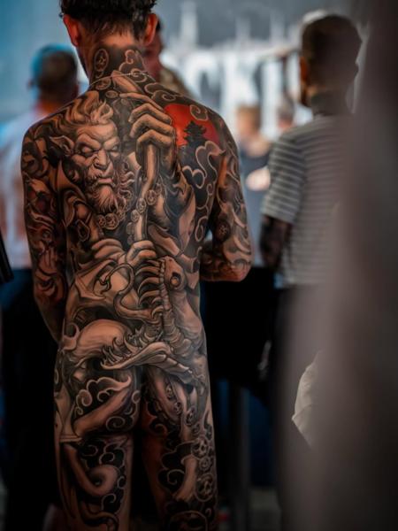 Japanese realism japanese deity dragon tattoo by @boyetattoo