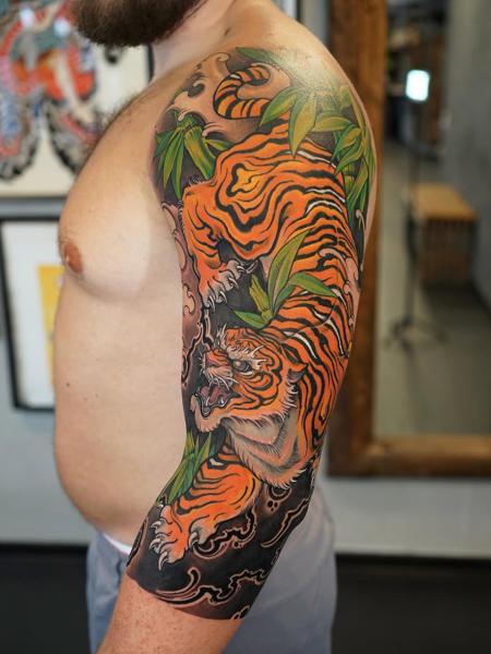 Japanese japanese tiger tattoo by @chrishenriksen