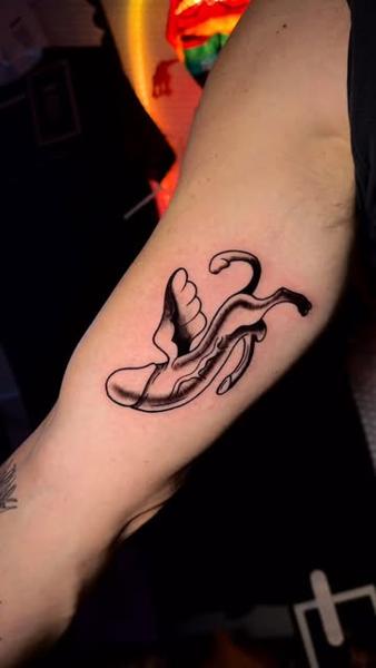 Surrealism surreal hand tattoo by @moch.tattoo