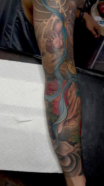 Japanese japanese sleeve tattoo by @cjtattoo.cj