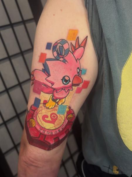 Anime anime creature tattoo by @codyeaglestattoo