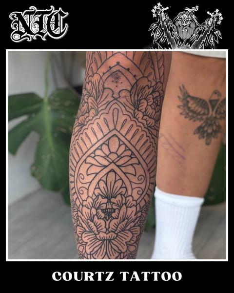 Ornamental floral mandala tattoo by @courtz_tattoo