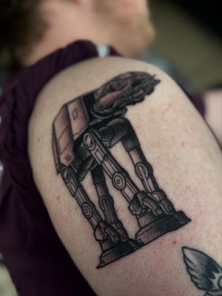 Illustrative at-at walker tattoo by @ctptattoo